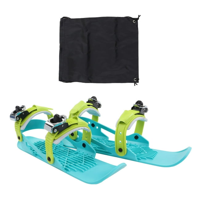 Short Ski Skates, Easily Control Metal Buckle Small Enough Attach To Boots Mini Ski Shoes Adjustable Strap For Downhill Slopes For Children Color