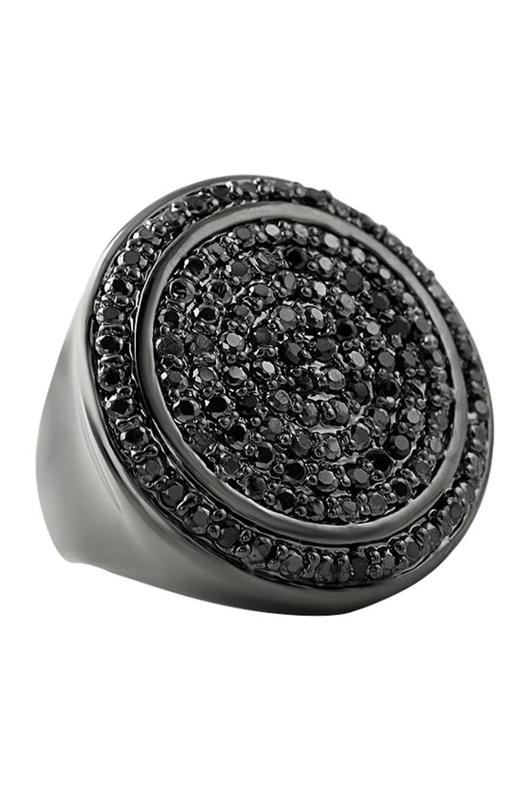 Mega Circles of Ice Black CZ Bling Bling Ring (10)