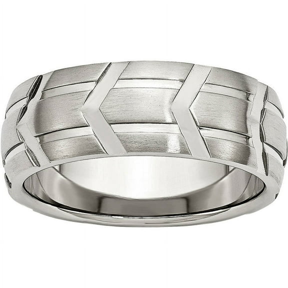 Primal Steel Stainless Steel Brushed and 8mm Grooved Band