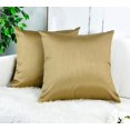 thumbnail image 1 of Aiking Home Collection 26x26 Inches Faux Silk Square European Shams, Zipper Closure, Brass (Set of 2), 1 of 7