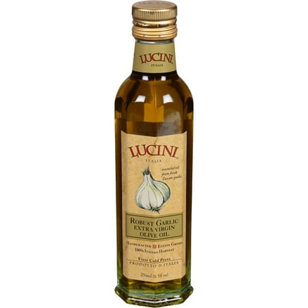 Lucini Robust Garlic Extra Virgin Olive Oil, 8.5 fl oz, (Pack of