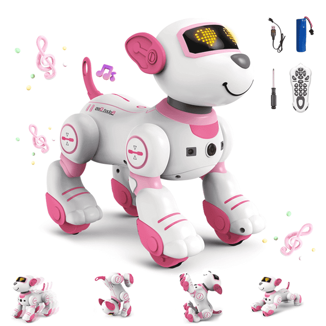 EASTIN Chien Robot Jouet Chien Robot pour Enfants avec Capteurs Tactiles Interactifs Animal Robot Chien Intelligent avec Mode de Programmation Chiot Robot Jouet Cadeau pour Enfants Garçons et Filles Parfait pour l'Âge des Enfants