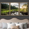 thumbnail image 3 of wall26 Framed Canvas Print Wall Art Set Sunlight Storm Cloud Forest Tree Pond Nature Wilderness Photography Realism Rustic Landscape Colorful for Living Room, Bedroom, Office - 16"x24"x3 Na, 3 of 5