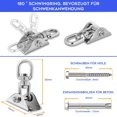 thumbnail image 3 of Gancho de techo resistente de acero inoxidable SUS304, ganchos para colgar, 4 tornillos de fijación para juegos de madera de hormigón, yoga, hamaca, silla colgante, capacidad de carga de hasta 450 kg Sailing  Electrónica, 3 of 5