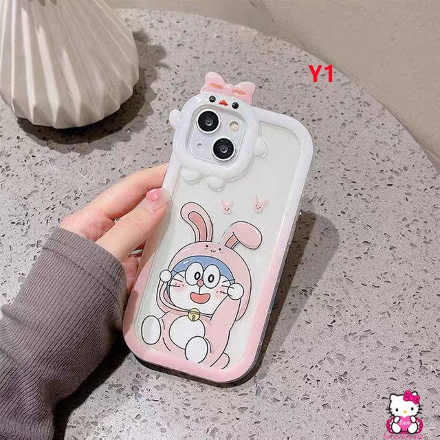 Funda De Dibujos Animados Doraemon VIVO Y35 Y22 Y15s Y15A Y01 Y50 Y30 Y12i Y21s Y12 Y20 Y21 Y33T Y21T Y11 Y15 T1X Y33s Y21A Y12s Marco Degradado Arco Nudo Monstruo Lente A Prueba De Golpes Cubierta Su