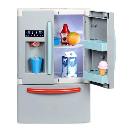 little tikes first fridge refrigerator with ice dispenser pretend play appliance with 11 kitchen accessories kids ages 2+