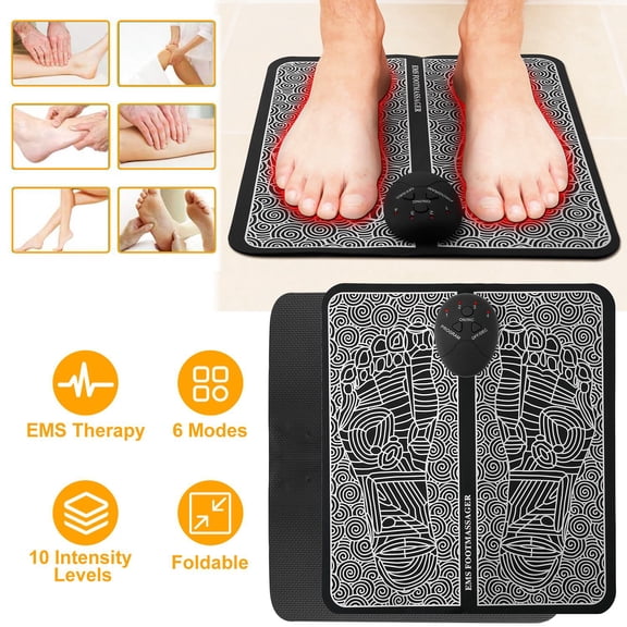 EMS Electric Foot Massage Stimulator Pad  Foldable Massage Mat w/ 6 Modes