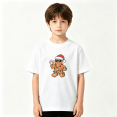 thumbnail image 2 of Gingerbread Man Boys Graphic Tee, Funny Christmas Santa Candy Cane 100% Cotton Kids Short Sleeve T-Shirt, 2 of 5
