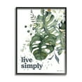 thumbnail image 2 of Stupell Industries Live Simply Text Lush Green Monstera Plant Leaves , 11 x 14, Design by Valerie Wieners, 2 of 5