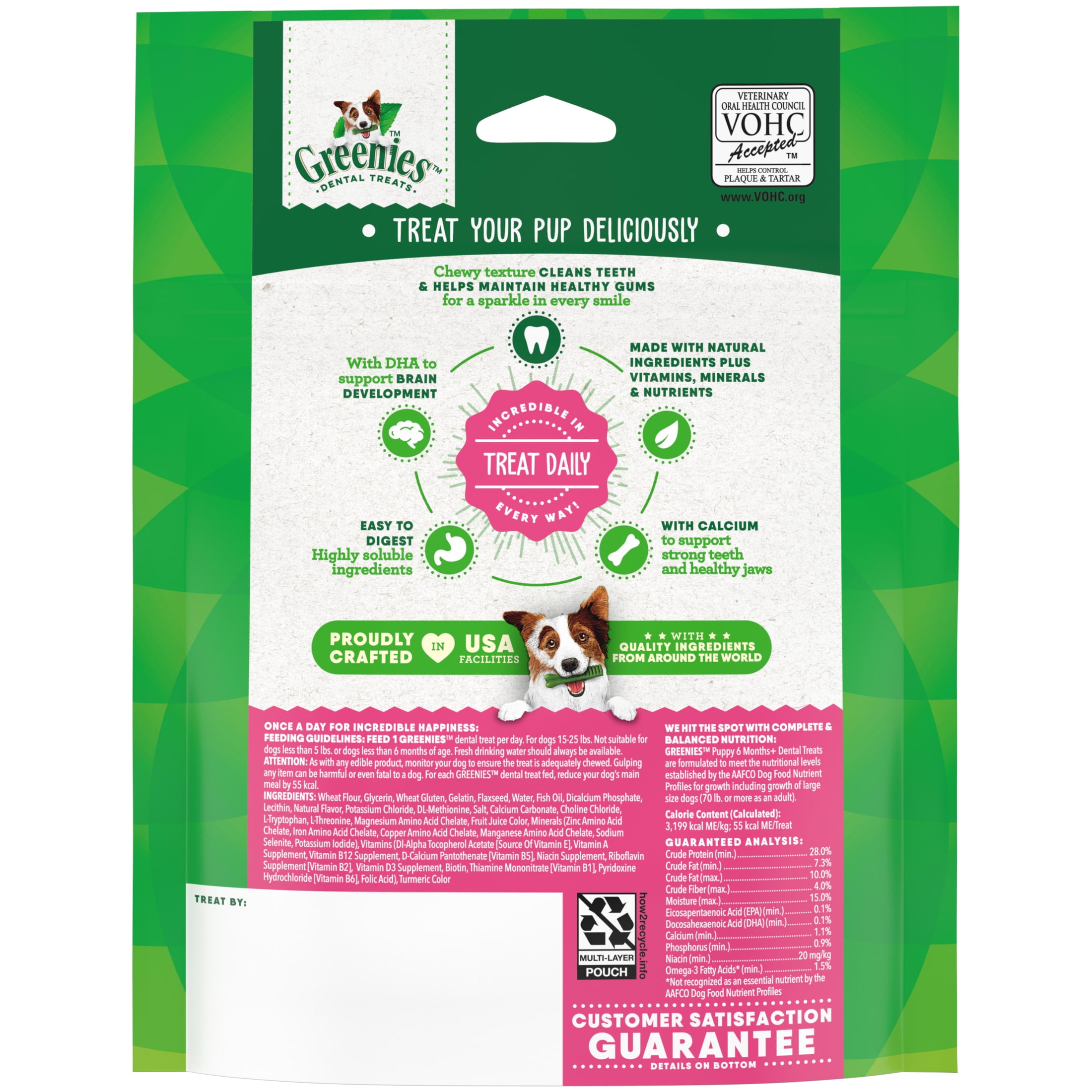 GREENIES Puppy Natural Dental Treats Oz Pack Soft Chewy Tartar