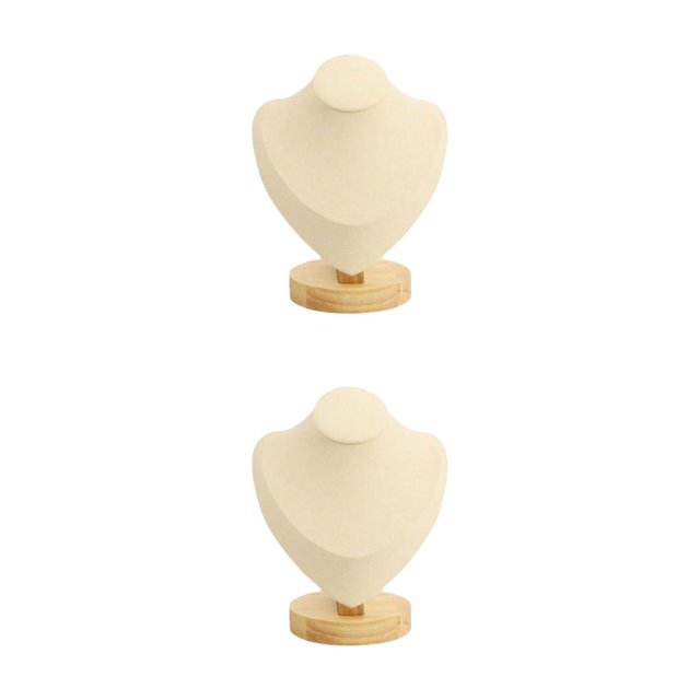 Guardurnaity Soporte de exhibición de collar, estante de busto de maniquí, contenedor de oficina, tienda de , dormitorio, sala de estar, Beige/S 2Conjunto
