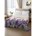 thumbnail image 2 of Purple Lavender Queen Size Flat Sheet, Wrinkleproof & Fadeproof Cooling Flat Bed Sheet Only, Purple Spring Floral Wildflower Plant Breathable Soft Bedding Top Sheets 90 x 102 Inches, 2 of 8