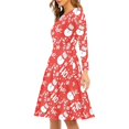 thumbnail image 2 of FKELYI Snowman Ho Ho Women Dress Size M Comfy Christmas Candy Cane Swing Party Dress Elastic Christmas Party Dresses for Women,Christmas Gift, 2 of 4