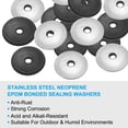 thumbnail image 3 of Uxcell 5.5x25mm 304 Stainless Steel EPDM Bonded Sealing Neoprene Rubber Washers, 80 Pieces, 3 of 6