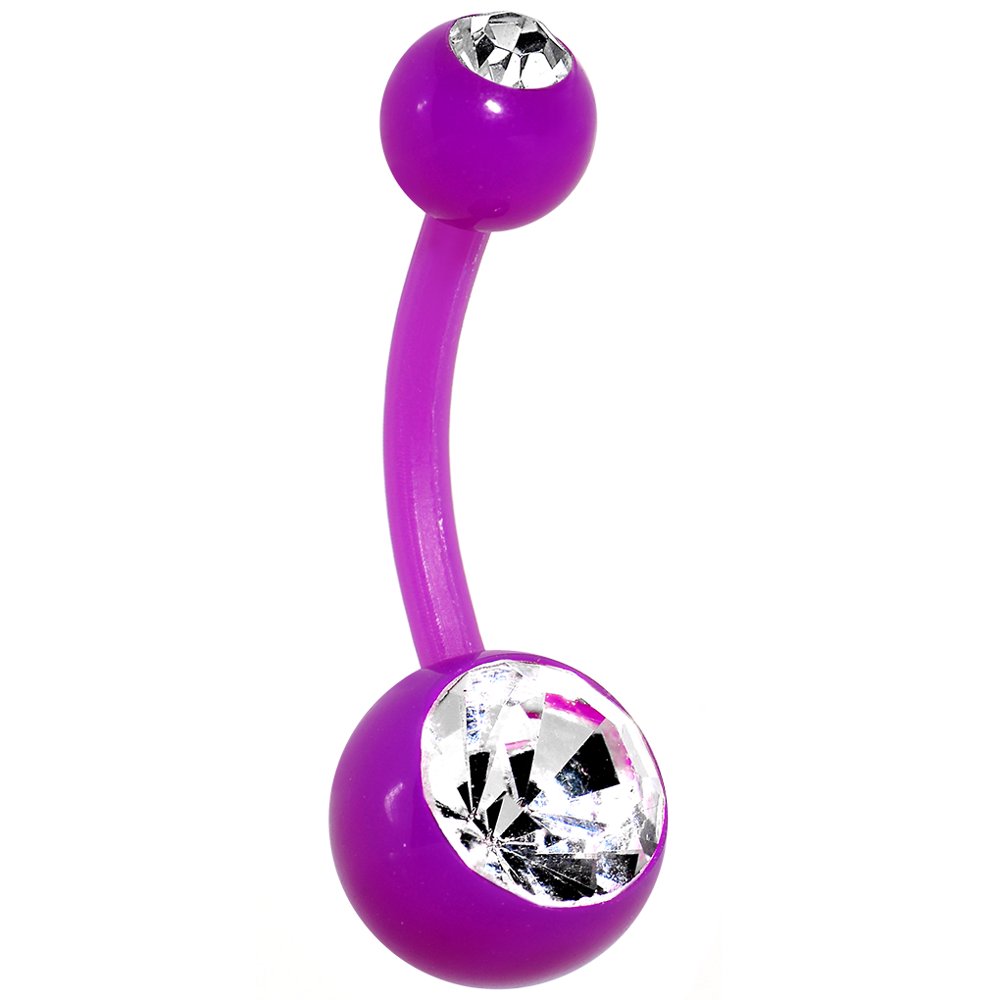 Body Candy Body Candy Unisex Adult PTFE Purple Belly Button Ring