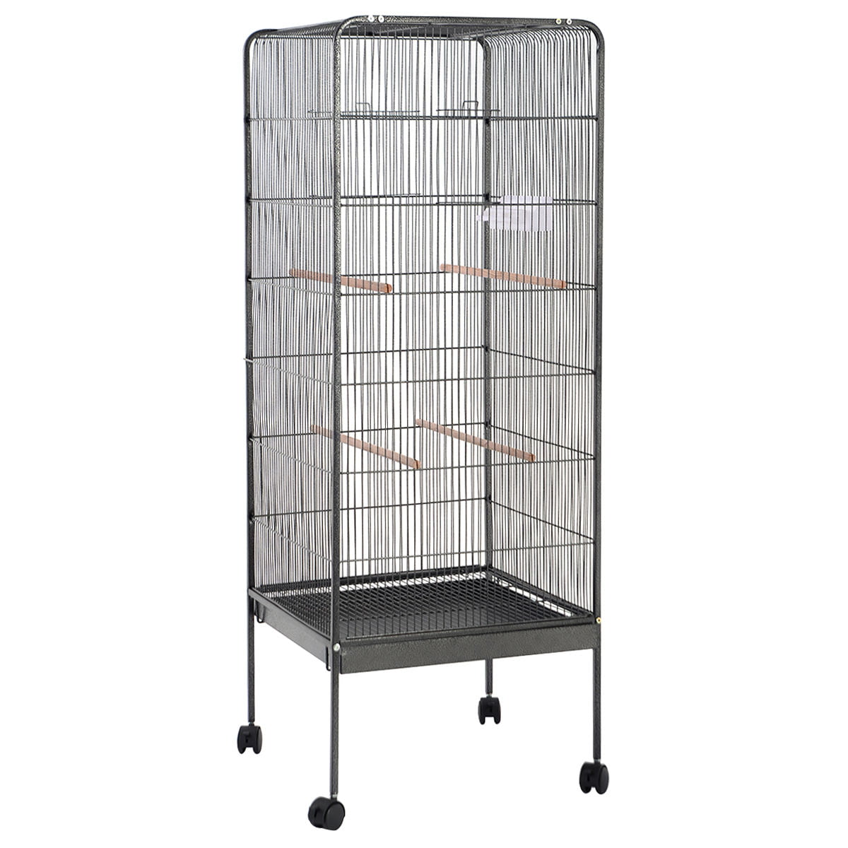 58" Large Play Top Parrot Bird Cage Pet Supplies w/Perch Stand Two Doors Flattop 