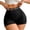 Black, variant on Women High Waisted Seamless Shorts Stretch Ribbed Workout Letter Print Underwear Tummy Slimming Control Butt Lift Shapewear Shorts