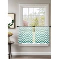 thumbnail image 2 of Abstract Gradient Sheer Curtains 54 Inch Long 2 Panels, Stripes Green Ombre Chevron Wave Light Filtering Rod Pocket Semi Sheer Curtains, Sheer Voile Drapes for Living Room Bedroom, 52"x54", 2 of 5