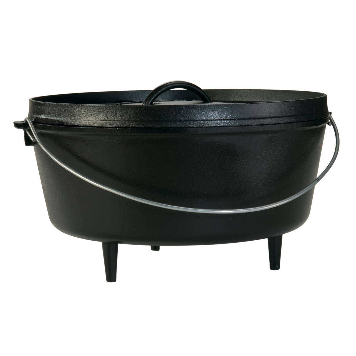10 Pre-Seasoned 4 Quart Dutch Oven Without Legs - CampMaid