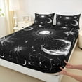 thumbnail image 3 of Feelyou Bohemian Moon Sun Full Size Sheets for Kids, Black White Galaxy Sky Bed Sheets, Dreamy Horoscope Sheet Sets, Ultra Soft Bedroom Decor, 4 Pieces, 3 of 7