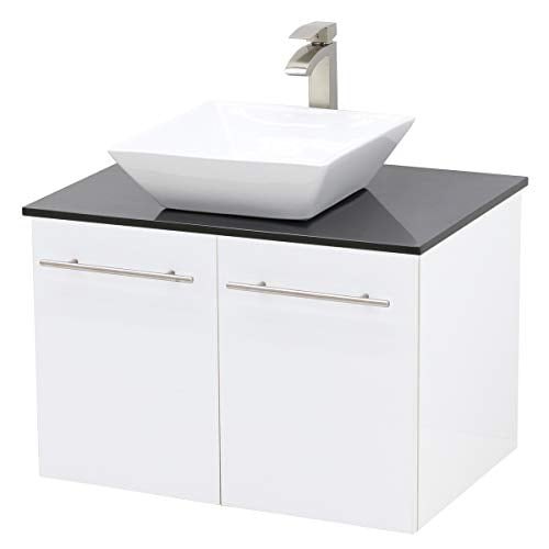 Dark Grey WindBay 30" wall mount floating bathroom vanity sink set 