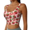 thumbnail image 2 of Hirioo Cute Strawberry for Women's Sports Vest with Full-Print Design, Stretchy Fabric and Removable Pads-Large, 2 of 8