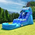 thumbnail image 4 of JumpOrange Outdoor Dolphins Commercial Grade Inflatable Slide with Blower Water Slide with Pool for Kids and Adults, 4 of 6