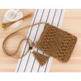 thumbnail image 3 of Straw Bags For Women, Summer Beach Straw Bags Mini Straw Handbags With Zipper Weave Handmade Crossbody Bag Shoulder Purse, Brown, 3 of 10