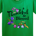 thumbnail image 4 of Inktastic Thankful and Blessed Inspirational Saying with Flowers Youth T-Shirt, 4 of 5