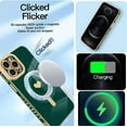thumbnail image 3 of for iPhone 12 Pro Max Case [Support for Magsafe] Love Heart Pattern Magnetic Plating Electroplate Luxury Elegant Case Camera Protector Soft Shockproof Protective Corner Back Cover -Green, 3 of 12