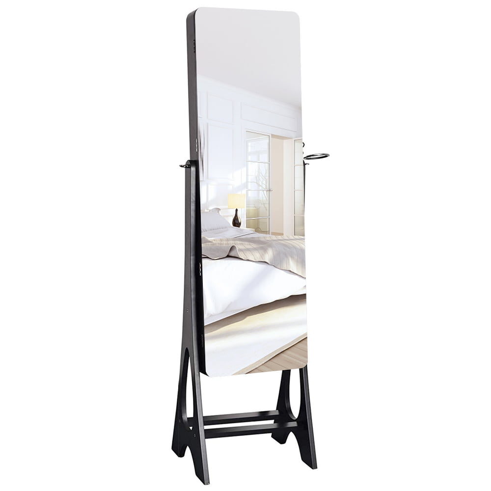 Kepooman 2-Layer LED Mirror Cabinets, Full Mirror Wall Mounted Cabinets, Brush Holders with Inner Mirror, 6 Drawers