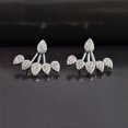 thumbnail image 3 of SmartBy Women Chic Waterdrop Rhinestone Front Back Ear Jacket Piercing Stud Earrings, 3 of 7
