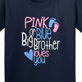 thumbnail image 4 of Inktastic Pink or Blue, Big Brother Loves You Footprints and Heart Youth T-Shirt, 4 of 5