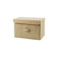 thumbnail image 1 of braveheart Storage Box Solid Color Space Saving Store Containers Durable Handle Household Boxes Blanket Shoe Socks Underwear Dark Blue Beige, 1 of 6