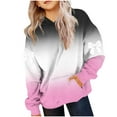 thumbnail image 3 of FAIOROI Bowknot Detail Girls Hoodie - Hot Pink Gradient, Soft Stretchy Polyester Spandex, Kangaroo Pocket, Oversized Loose Fit Hooded Top for Kids & Teens (Sizes 110-160),Size 11-12T, 3 of 5