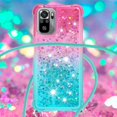 thumbnail image 4 of Xiaomi Redmi Note 10 4G (Not 5G) Cute Case with Strap Crossbody Gradient Quicksand Bling Sparkle Flowing Liquid Floating with Neck Cord Lanyard Strap Case for Redmi Note 10S LSGS Powder Blue, 4 of 14