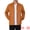 Orange, variant on Men's Suede Lightweight Stand Collar Zipper Bomber Jacket L Black