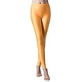 thumbnail image 4 of AWXNJUX Leggings for Women Glossy Casual High Waisted Elastic Yoga Pants for Women Wearing Slim Fitting 9 Point Candy Colored Leggings Dressy Leggings for Women (Yellow1,One Size), 4 of 4