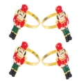 thumbnail image 4 of 4 anillos para servilletas de cascanueces, sujetadores de servilletas navideños con forma de soldado cascanueces., 4 of 8