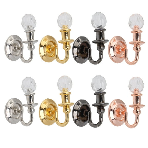 8pcs Miniature Doll Accessories Wall Lamp Simulated Colorful Lights Decor for 1:12 Doll Accessories