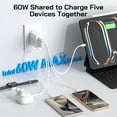 thumbnail image 4 of USB C Fast Charger Block, 60W 5-Port USB C Wall Charger 30W Type C Charging Block, 2USB C+3USB A PPS/PD 3.0 Multiport Charging Cube Compatible with iPhone 17 16 15 14 13 Pro Max, Galaxy S25 S24 Ultra, 4 of 7