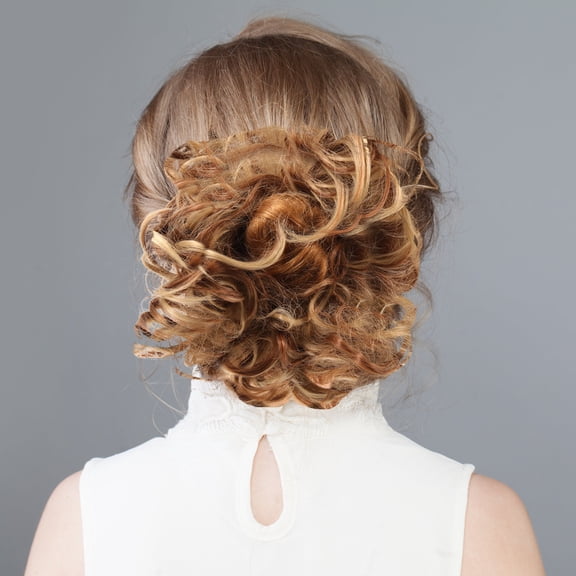 HEMOTON Brown Messy Bun Hair Piece for Women with High Temperature Fiber Comfortable for 6.5 Inches