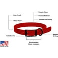 thumbnail image 3 of DogLine - Biothane Waterproof Dog Collar Strong Coated Nylon Webbing with Black Hardware Odor-Proof for Easy Care Clean High Performance Fits Small Medium Large Dogs(Red: L: 12" - 15" |W 5/8"), 3 of 8