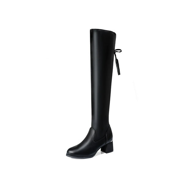 UKAP Womens Boot Thigh High Over The Knee Boots Tall Winter Shoes Dress Comfortable Black 7