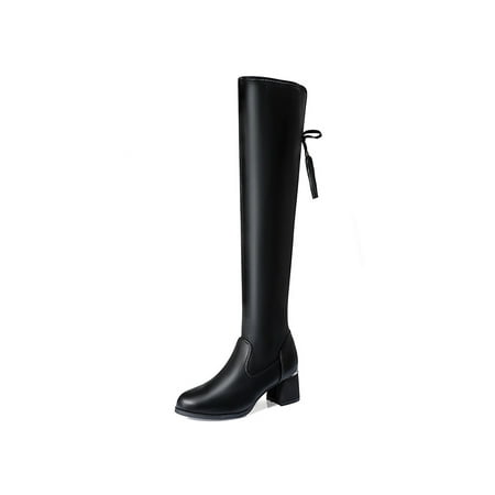 

SIMANLAN Womens Over The Knee Boots Tall Boot Chunky Heel Winter Shoes Work Comfortable Party Thigh High Black 7.5