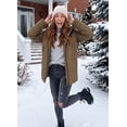 thumbnail image 5 of SHEWIN Full Zipper Puffer Jacket for Women Cropped Hooded Puffer Coat Winter Warm with Pockets Petite, 5 of 12
