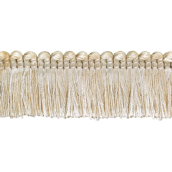 1 1/2" (3.5cm) Imperial Collection Brush Fringe Trim # 0150IB,, White Sands #4001 (White Ivory, Cream Ivory, Light Beige) Sold By The Yard (36"/3 ft/0.9m)