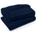 thumbnail image 1 of Sábana bajera ajustable Utopia Bedding de microfibra cepillada, color azul marino, 2 unidades, 1 of 5