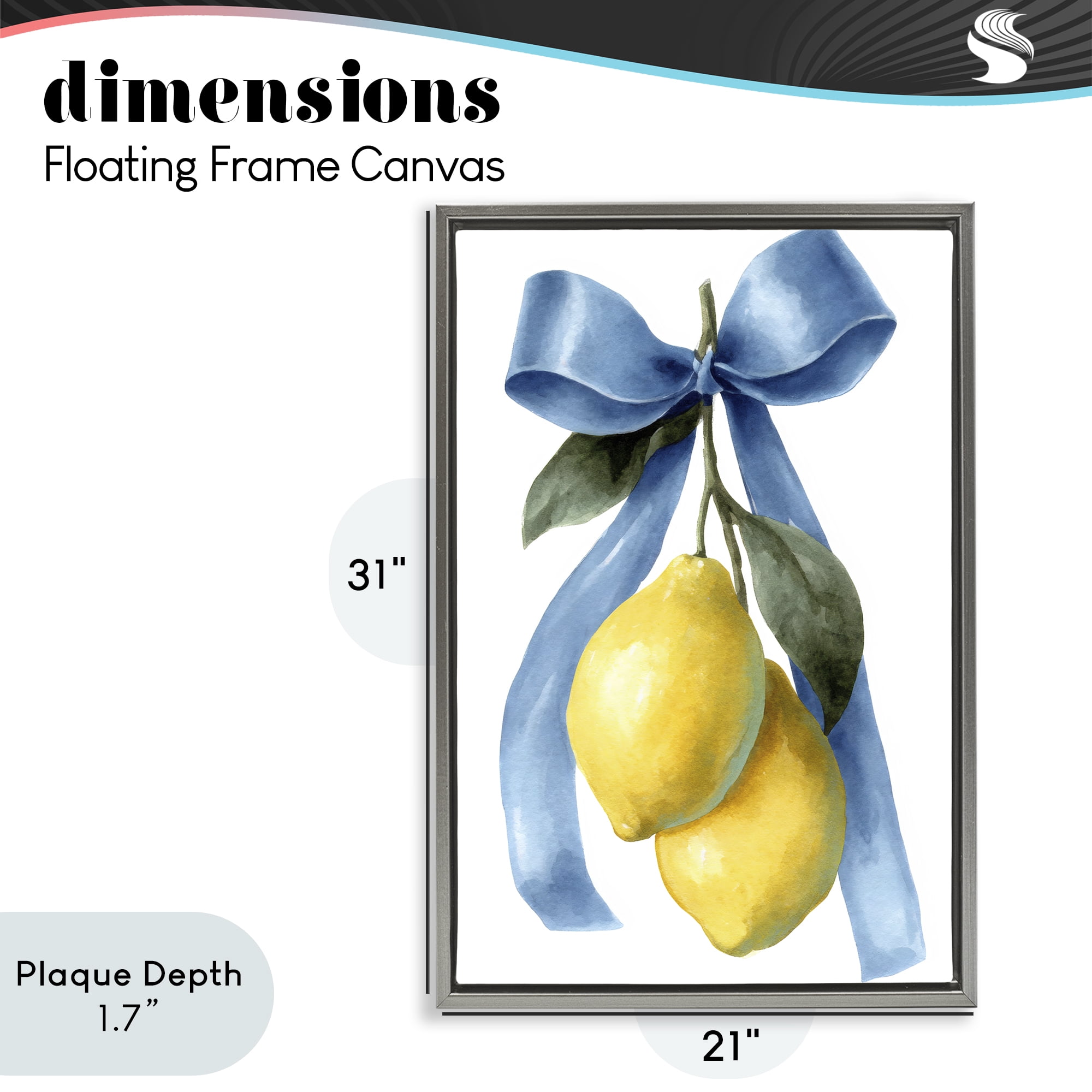 Stupell Industries Sweet & Sour Lemons Gray Framed Floater Canvas Wall Art, design by Petal Prints Design