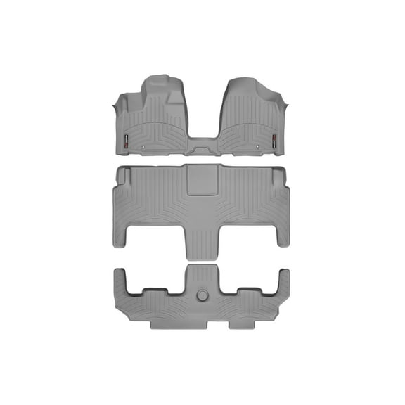 WeatherTech Custom Fit FloorLiners compatible with 2013-2016 Chrysler Town & Country Van - Complete Set (1st Row Over The Hump, 2nd, & 3rd Row), Grey